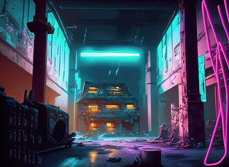 interior of a house in the night