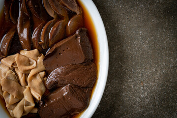stewed duck offal in brown soup