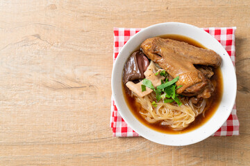 Braised duck noodles with brown soup