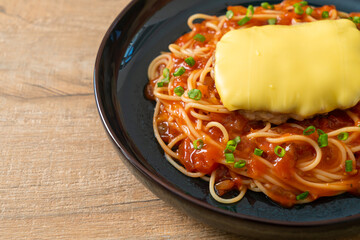 Spaghetti Tomato Sauce with Hamburg and Cheese