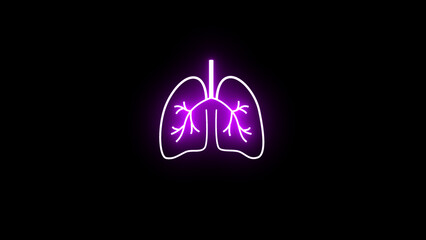 Fototapeta premium lungs neon sign, modern glowing banner design, colorful modern design trend.
