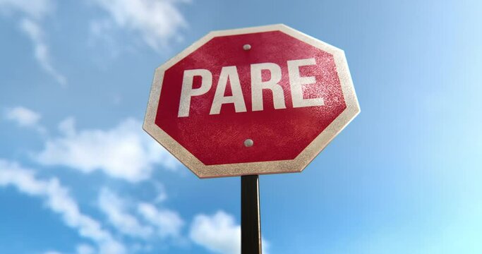 Stop Sign Pare in Spanish