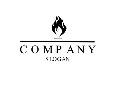 Vector logo on which an abstract image of a flame or flameable symbol.
