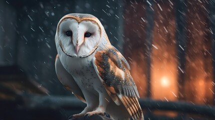 flying owls, impressive cinematic lighting