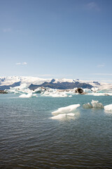 kayaking in Iceland next to an iceberg