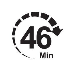 46 minute timer clock icon vector illustration eps