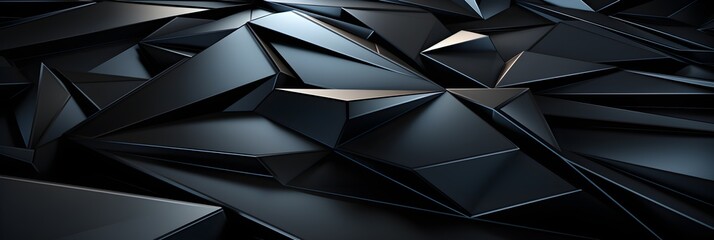 Black abstract 3D wallpaper, minimal abstraction style, sharp angles, shadowy calm, gray, minimalist color fields, angular. - obrazy, fototapety, plakaty