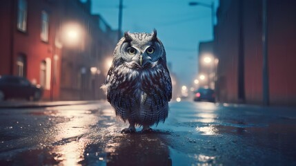 flying owls, impressive cinematic lighting - obrazy, fototapety, plakaty