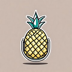 A cartoon drawing of a pineapple that is suitable for a t-shirt graphic.