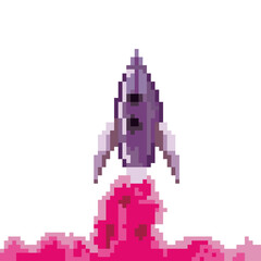 rocket that shoots with pink smoke