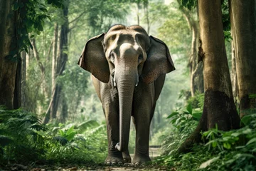 Foto op Canvas Asian elephant walking in the jungle © mila103