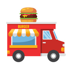 Truck food burger icon illustration. Vector design