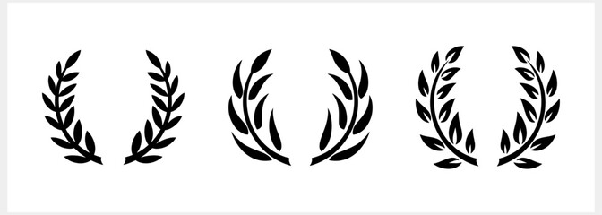 Wreath icon isolated. Eco clipart. Branch with leaf. Frame, border. Vector stock illustration. EPS 10