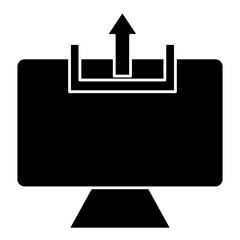 monitor glyph icon, architecture, design, construction, white, blue, city, ambon, block, business, building, box, abstract, analytics, cube, 3d, water, tropical, transport, traffic, computer, icon, cu