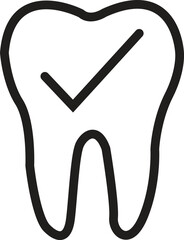 Dental Care icon. Dental Shield Tooth Protection with editable stroke. Healthy teeth and shield, anti-caries and protection bacteria. Teeth, insurance symbol isolated on transparent background.