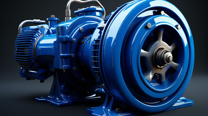 Fototapeta na wymiar Water pump blue industrial electric motor