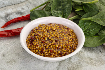 Spicy grain mustard sauce dip