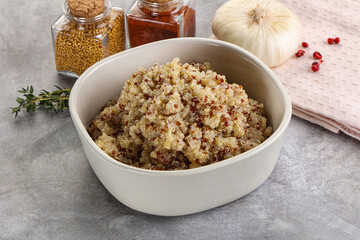 Vegan cuisine - boiled quinoa cereal