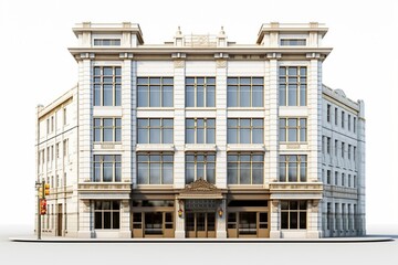 Fototapeta premium Generative AI : Building in half of construction with a finished building facade on white background. 3d illustration