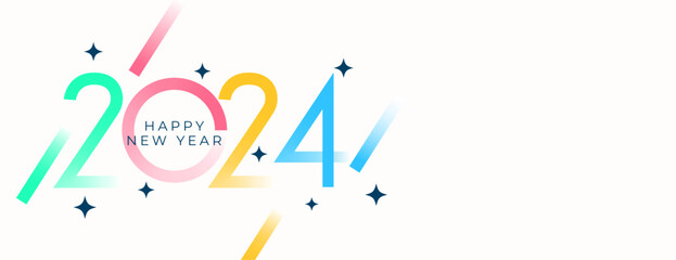 2024 colorful lettering new year party poster design