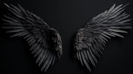 Fotobehang angel wings on black background ©  ALLAH LOVE