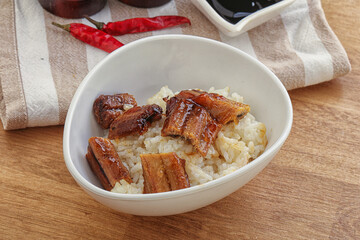 Roasred eel with steamed rice