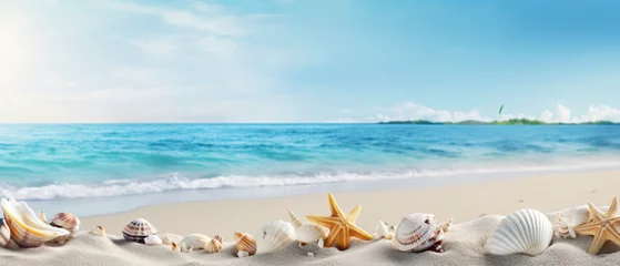 Foto op Plexiglas anti-reflex Art summer holiday on tropical sea sandy beach bannels © Natia