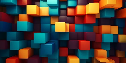 Foto op Plexiglas geometric colorful 3d shape pattern background © Young
