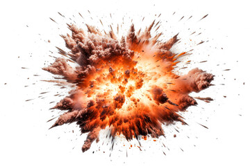 explosion on white background