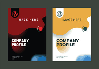 Business Company Profile Template Brochure Layout - obrazy, fototapety, plakaty