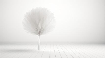 Badminton ball or shuttlecock on white room background