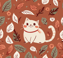 seamless pattern with cats