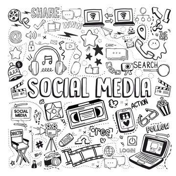 social media doodle