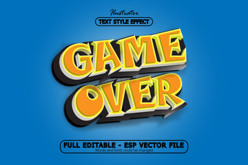 Editable game over text effect