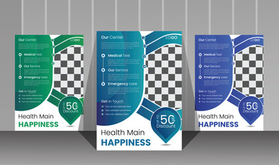 medical flyer design template vector 