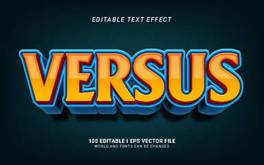versus 3d style text effect