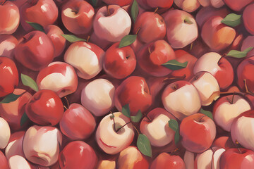 red apples brush strokes style Generative AI