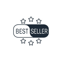 Best seller badge logo. Vector  label icon isolated on white background.