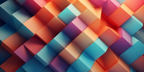 geometric colorful 3d shape pattern background