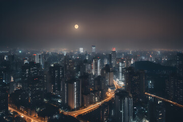 Fototapeta na wymiar city skyline. Generative AI 