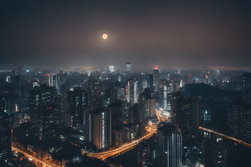 Obraz premium city skyline. Generative AI 