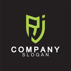 Alphabet Letters RJ or JR business logo design