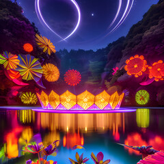 landscape with flowers