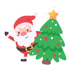 Santa Claus and gift boxes Christmas card decorative elements