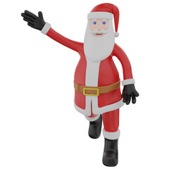 santa front view walking 3D Character isolated background