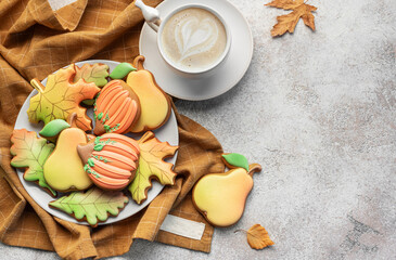 Multicolored autumn homemade cookies