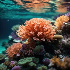 Naklejka na ściany i meble The Enigmatic Beauty of the Ethereal Underwater World, Generative AI