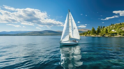 Obraz premium Freedom on the Waves: Yacht and the Endless Ocean