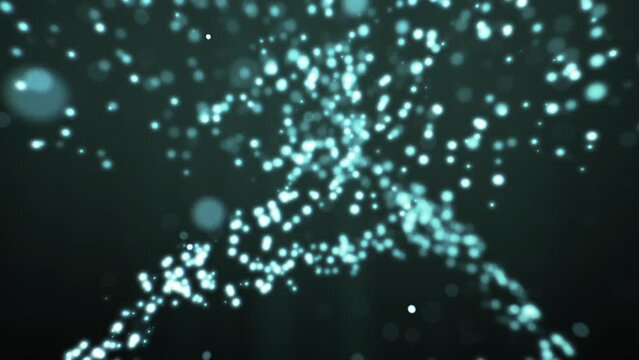 DNA Particles in neon green