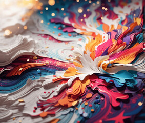 A colorful swirls of paint
